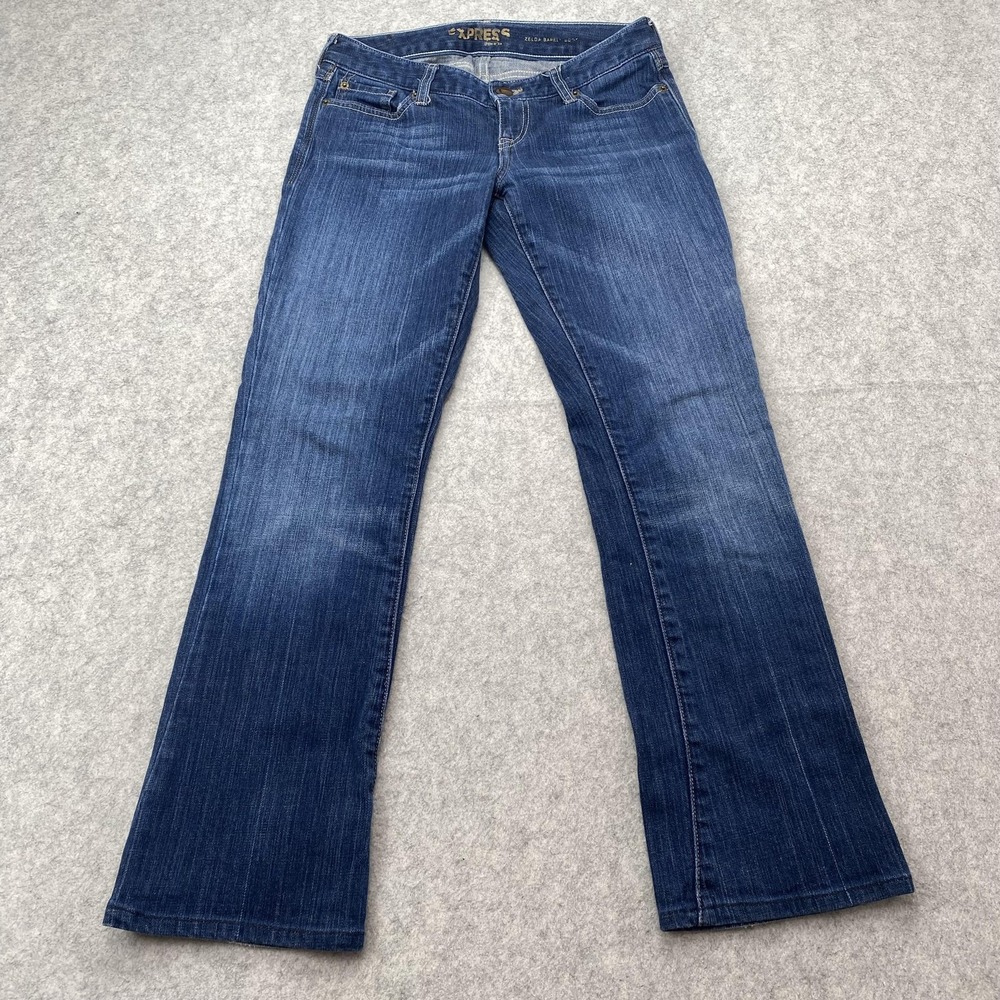 Express Zelda Barely Boot Jeans Womens 2S (28x28) Blue Bootcut Stretch Denim